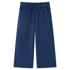 Pantalón infantil con perneras anchas azul marino 140