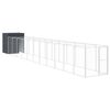 vidaXL Caseta perros con corral acero galvanizado gris 165x1271x181 cm