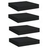 vidaXL Estantes flotantes de pared 4 uds MDF negro 23x23,5x3,8 cm