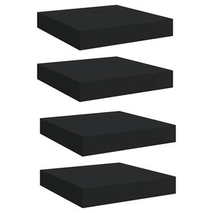 vidaXL Estantes flotantes de pared 4 uds MDF negro 23x23,5x3,8 cm