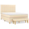 vidaXL Cama box spring con colch&oacute;n tela color crema 140x190 cm