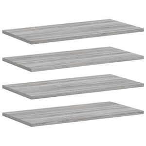 vidaXL Estantes pared 4 uds madera ingenier&iacute;a gris Sonoma 60x30x1,5 cm