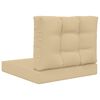 vidaXL Coj&iacute;n para sof&aacute; de exterior 2 pcs Beige Poli&eacute;ster