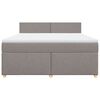 vidaXL Cama box spring con colch&oacute;n tela gris taupe 180x200 cm
