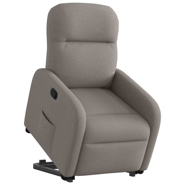 vidaXL Sill&oacute;n reclinable elevable tela gris taupe