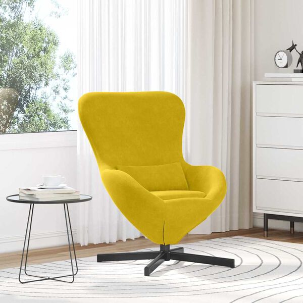 vidaXL Sill&oacute;n huevo Amarillo 63 x 73 x 90 cm Terciopelo