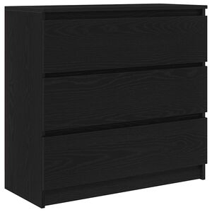 vidaXL Aparador de madera de roble negro 80x35x76 cm