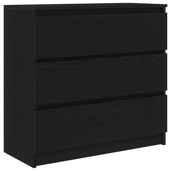 vidaXL Aparador de madera de roble negro 80x35x76 cm