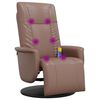 vidaXL Sill&oacute;n reclinable masaje con reposapi&eacute;s cuero sint&eacute;tico marr&oacute;n
