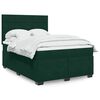 vidaXL Cama box spring con colch&oacute;n terciopelo verde oscuro 140x190 cm