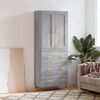 vidaXL Aparador alto madera contrachapada gris sonoma 69,5x34x180 cm
