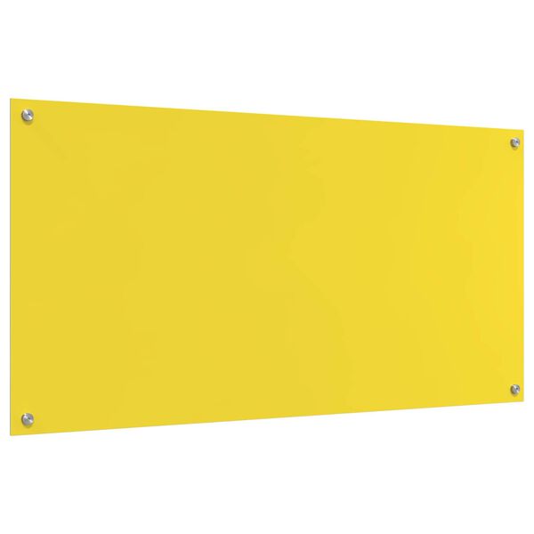 vidaXL Salpicadero de cocina Amarillo 120 x 60 cm vidrio templado