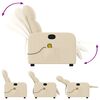 vidaXL Sill&oacute;n de masaje reclinable de tela crema