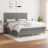 vidaXL Cama box spring con colch&oacute;n tela gris oscuro 180x200 cm