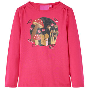 Camiseta infantil de manga larga rosa brillante 104