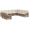 vidaXL Conjunto de sof&aacute;s de jard&iacute;n 10 pcs Beige rat&aacute;n sint&eacute;tico
