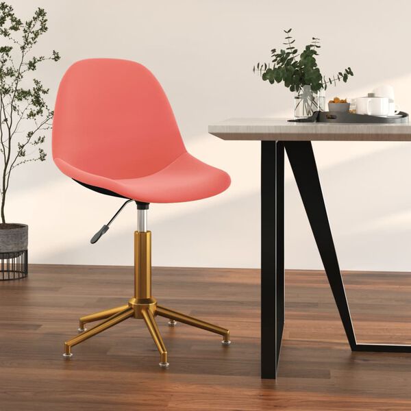 vidaXL Silla de oficina giratoria de terciopelo rosa