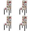 vidaXL Sillas de comedor 4 unidades tela multicolor