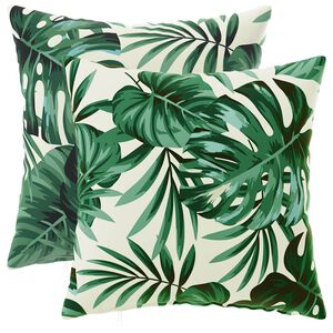 vidaXL Funda de almohada 2 pcs HEERLEN Estampado de hojas 30 x 30 cm