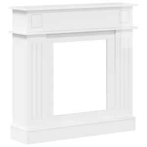 vidaXL Marco de chimenea Blanco Brillante 102 x 26 x 100 cm