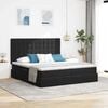 vidaXL Cama con almacenamiento Negro 200 x 200 cm Terciopelo