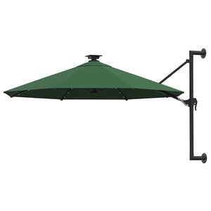 vidaXL Sombrilla de jard&iacute;n de pared con luces LED verde 300 cm