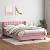 vidaXL Cama box spring con colch&oacute;n terciopelo rosa 140x210 cm