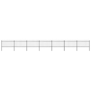 vidaXL Valla de jard&iacute;n con punta de lanza de acero 1248x100 cm negra