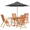 vidaXL Conjunto de comedor exterior con parasol 6 uds.