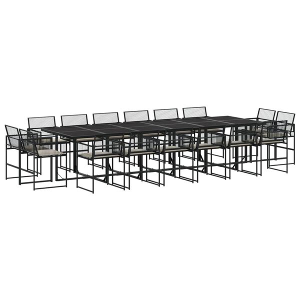 vidaXL Set de muebles jardín 17 pzas con cojines ratán sintético negro