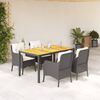 vidaXL Set de muebles jard&iacute;n 5 pzas con cojines rat&aacute;n sint&eacute;tico negro