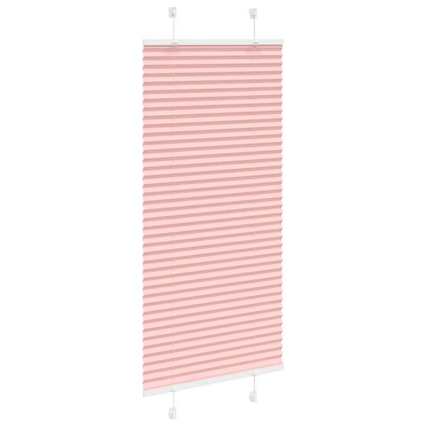 vidaXL Estor Plisado rosa 65x100 cm Tela Ancho 64,4 cm Poli&eacute;ster