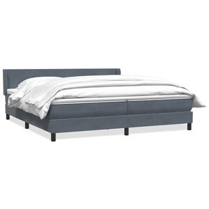 vidaXL Cama box spring con colch&oacute;n terciopelo gris oscuro 180x210 cm