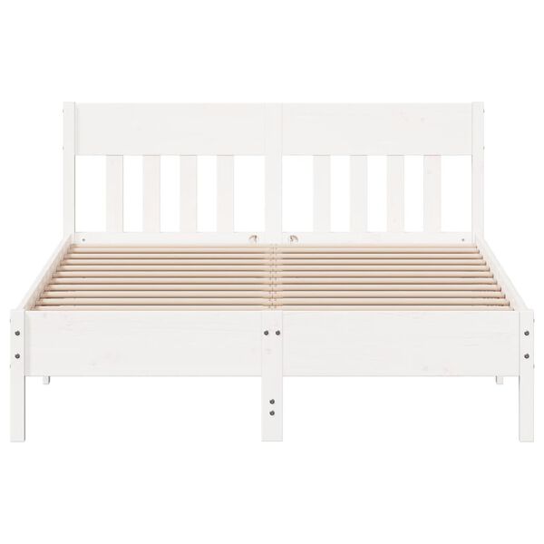 vidaXL Estructura de cama sin colch&oacute;n madera de pino blanca 150x200 cm