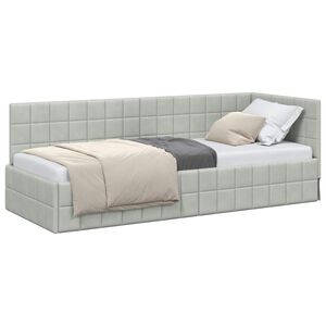 vidaXL Estructura de cama en esquina Gris Claro 80 x 200 cm Terciopelo
