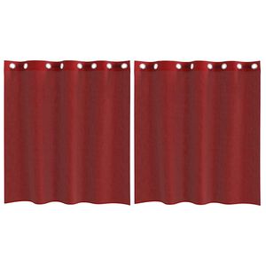 vidaXL Cortinas de gasa con ojales 2 uds rojo vino