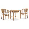 vidaXL Set de comedor de jard&iacute;n 3 pzas y cojines madera maciza de teca