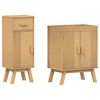vidaXL Juego de muebles de ba&ntilde;o 2 pcs Marr&oacute;n Madera maciza de Pino