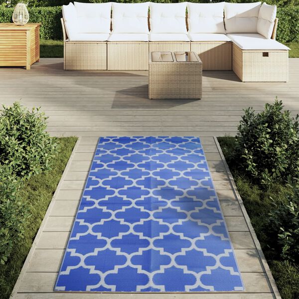 vidaXL Alfombra de exterior PP ARAKIL azul 80x150 cm
