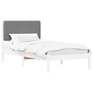 vidaXL Estructura de Cama con Cabecera Tapizada Gris Claro 75 x 190 cm