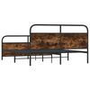 vidaXL Estructura de cama sin colchón metal roble ahumado 193x203 cm
