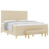 vidaXL Cama tipo Box Spring con cabecera Crema 200 x 180 cm tela