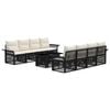 vidaXL Conjunto de sof&aacute;s de jard&iacute;n 9 uds. Negro y Blanco Crema
