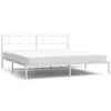 vidaXL Estructura cama sin colch&oacute;n con cabecero metal blanco 200x200cm