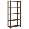 vidaXL Estanter&iacute;a de 5 niveles madera maciza pino marr&oacute;n 80x38x170 cm