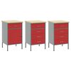 vidaXL Banco de trabajo con caj&oacute;n 7 pcs Rojo 150 x 55 x 200 cm Acero