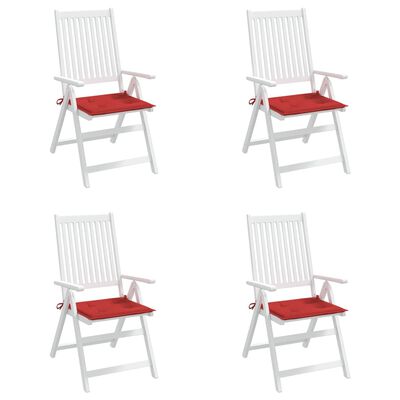 vidaXL Cojines de silla de jardín 4 uds tela rojo 40x40x3 cm