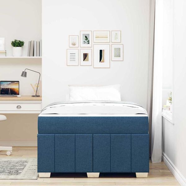 vidaXL Estructura de cama con colchón Azul 120 x 200 cm tela