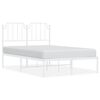 vidaXL Estructura cama sin colch&oacute;n con cabecero metal blanco 120x190cm