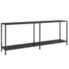 vidaXL Mesa consola vidrio templado negro 200x35x75,5 cm